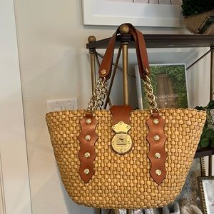 COPY - MICHAEL KORS straw gold leather tote